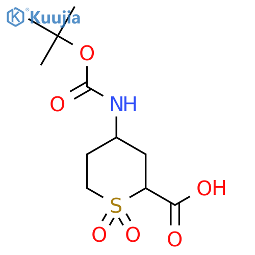 4-{(tert-butoxy)carbonylamino}-1,1-dioxo-1lambda6-thiane-2-carboxylic acid, Mixture of diastereomers structure