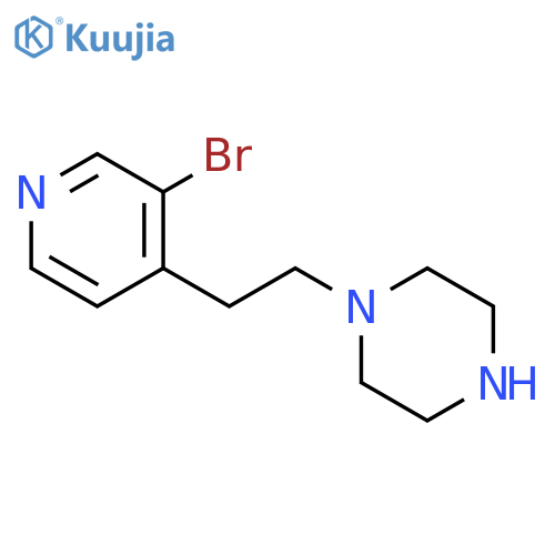 1-2-(3-bromopyridin-4-yl)ethylpiperazine structure
