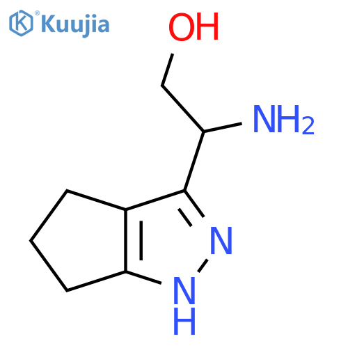 2-amino-2-{1H,4H,5H,6H-cyclopentacpyrazol-3-yl}ethan-1-ol structure