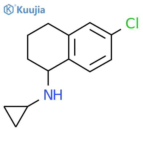 6-chloro-N-cyclopropyl-1,2,3,4-tetrahydronaphthalen-1-amine structure