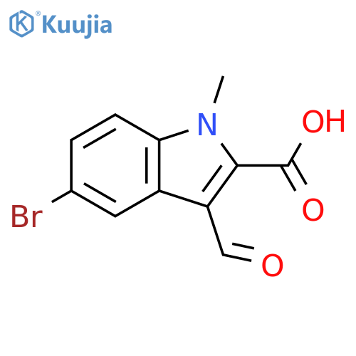 5-bromo-3-formyl-1-methyl-1H-indole-2-carboxylic acid structure