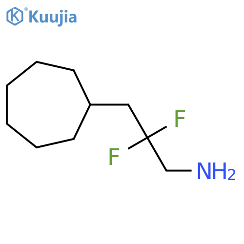 3-cycloheptyl-2,2-difluoropropan-1-amine structure