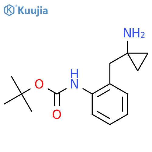 tert-butyl N-{2-(1-aminocyclopropyl)methylphenyl}carbamate structure