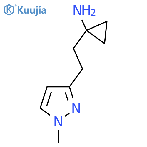 1-2-(1-methyl-1H-pyrazol-3-yl)ethylcyclopropan-1-amine structure