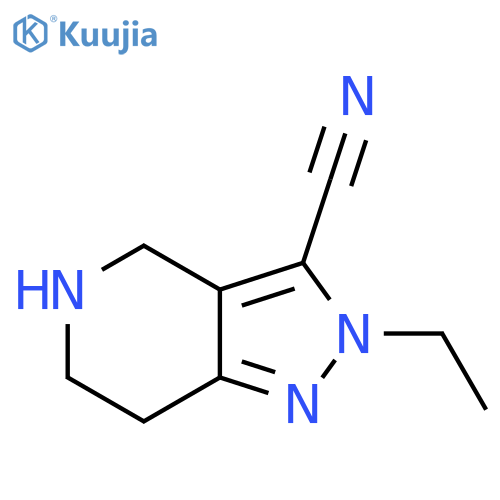 2-ethyl-4,5,6,7-tetrahydro-2H-pyrazolo[4,3-c]pyridine-3-carbonitrile structure