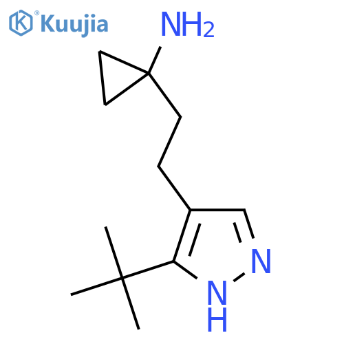 1-2-(3-tert-butyl-1H-pyrazol-4-yl)ethylcyclopropan-1-amine structure