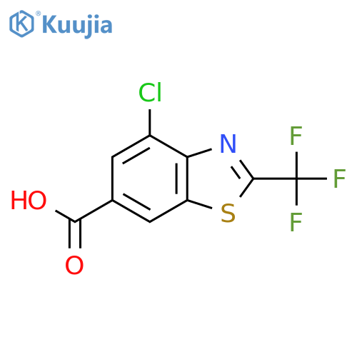 4-chloro-2-(trifluoromethyl)-1,3-benzothiazole-6-carboxylic acid structure