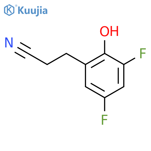 3-(3,5-difluoro-2-hydroxyphenyl)propanenitrile structure