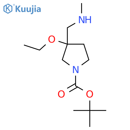 tert-butyl 3-ethoxy-3-(methylamino)methylpyrrolidine-1-carboxylate structure