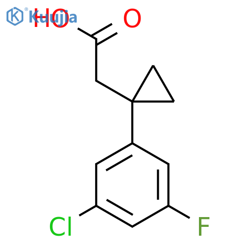 2-1-(3-chloro-5-fluorophenyl)cyclopropylacetic acid structure