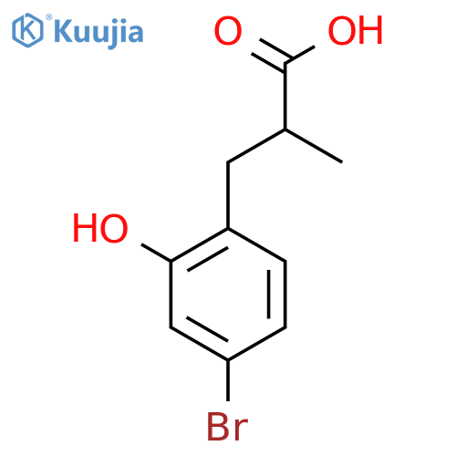 3-(4-bromo-2-hydroxyphenyl)-2-methylpropanoic acid structure