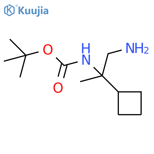 Tert-butyl N-(1-amino-2-cyclobutylpropan-2-yl)carbamate structure