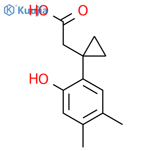2-1-(2-hydroxy-4,5-dimethylphenyl)cyclopropylacetic acid structure
