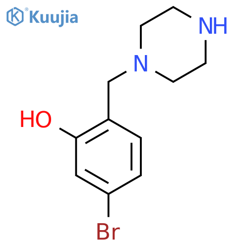 5-bromo-2-(piperazin-1-yl)methylphenol structure