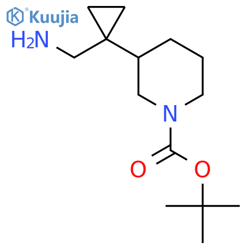 tert-butyl 3-1-(aminomethyl)cyclopropylpiperidine-1-carboxylate structure