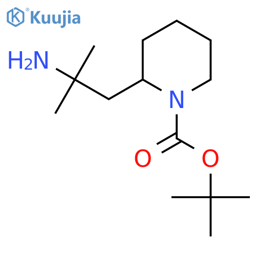 tert-butyl 2-(2-amino-2-methylpropyl)piperidine-1-carboxylate structure