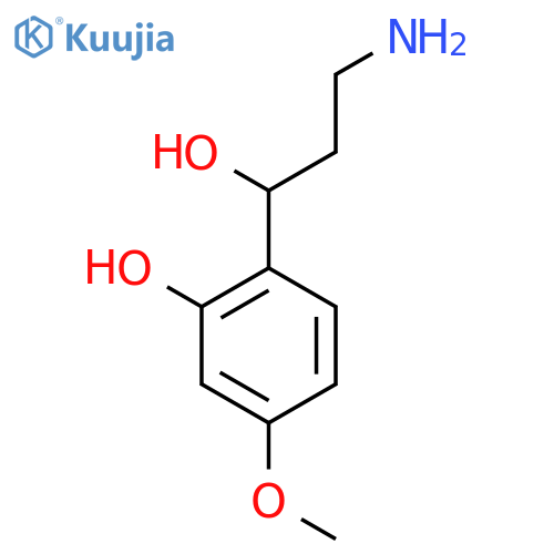 2-(3-amino-1-hydroxypropyl)-5-methoxyphenol structure