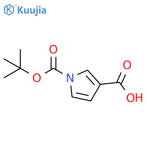 1-(tert-butoxy)carbonyl-1H-pyrrole-3-carboxylic acid structure