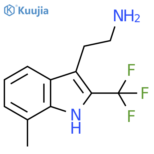 2-7-methyl-2-(trifluoromethyl)-1H-indol-3-ylethan-1-amine structure