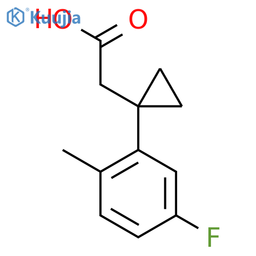 2-1-(5-fluoro-2-methylphenyl)cyclopropylacetic acid structure