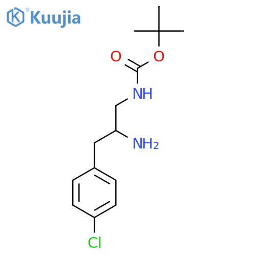 tert-butyl N-2-amino-3-(4-chlorophenyl)propylcarbamate structure