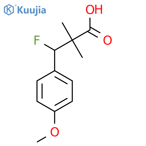3-Fluoro-3-(4-methoxyphenyl)-2,2-dimethylpropanoic acid structure