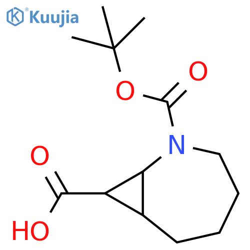 2-[(tert-butoxy)carbonyl]-2-azabicyclo[5.1.0]octane-8-carboxylic acid structure