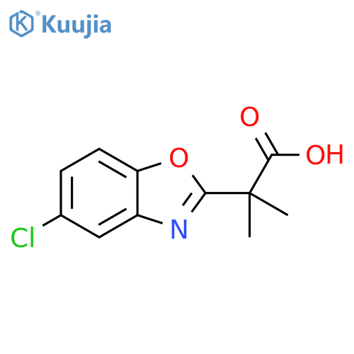 2-(5-chloro-1,3-benzoxazol-2-yl)-2-methylpropanoic acid structure