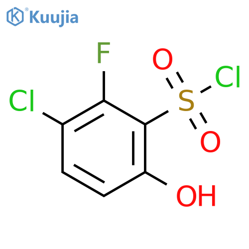 3-chloro-2-fluoro-6-hydroxybenzene-1-sulfonyl chloride structure