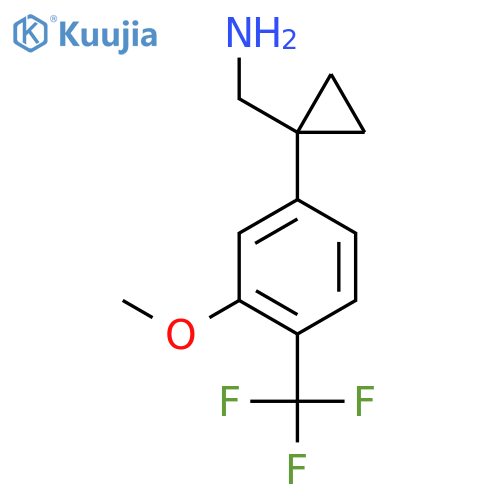 {1-3-methoxy-4-(trifluoromethyl)phenylcyclopropyl}methanamine structure