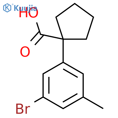 1-(3-bromo-5-methylphenyl)cyclopentane-1-carboxylic acid structure