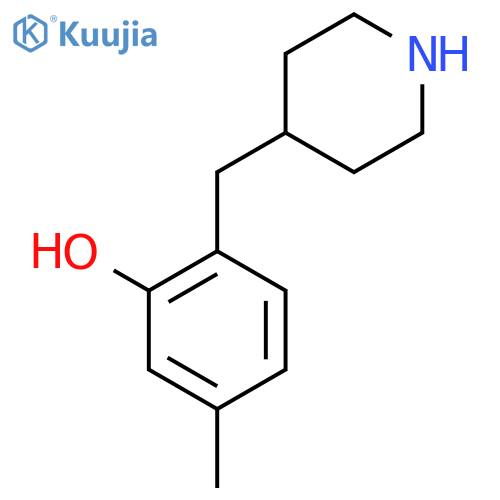 5-methyl-2-(piperidin-4-yl)methylphenol structure