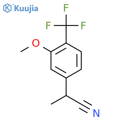 2-[3-Methoxy-4-(trifluoromethyl)phenyl]propanenitrile structure