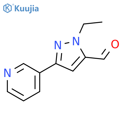 1-ethyl-3-(pyridin-3-yl)-1H-pyrazole-5-carbaldehyde structure