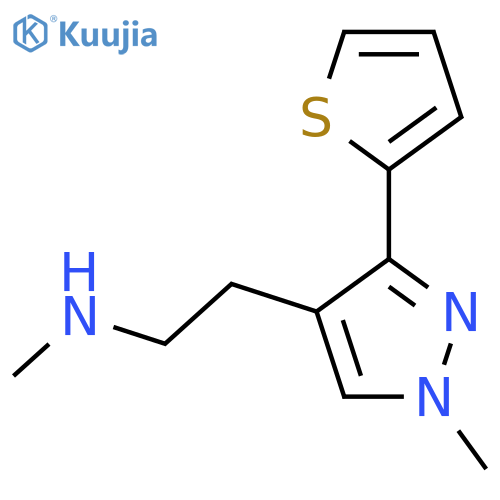 N-Methyl-2-(1-methyl-3-(thiophen-2-yl)-1H-pyrazol-4-yl)ethan-1-amine structure