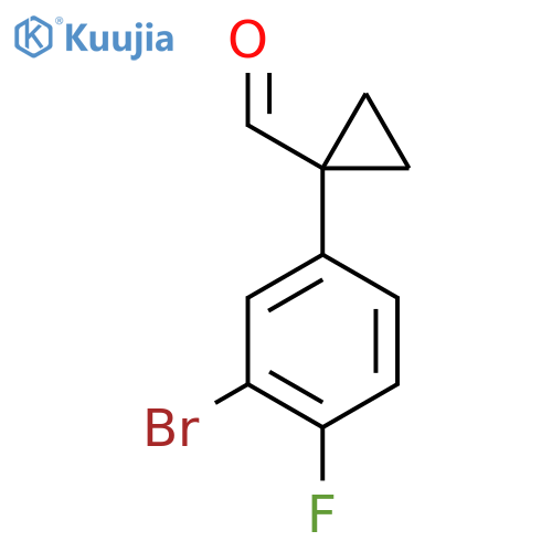 1-(3-Bromo-4-fluorophenyl)cyclopropane-1-carbaldehyde structure