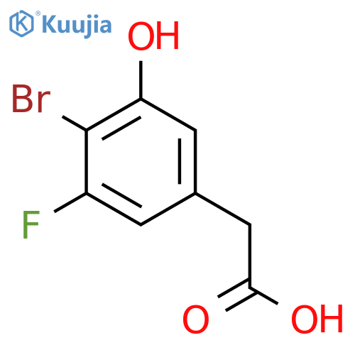 4-Bromo-3-fluoro-5-hydroxyphenylacetic acid structure