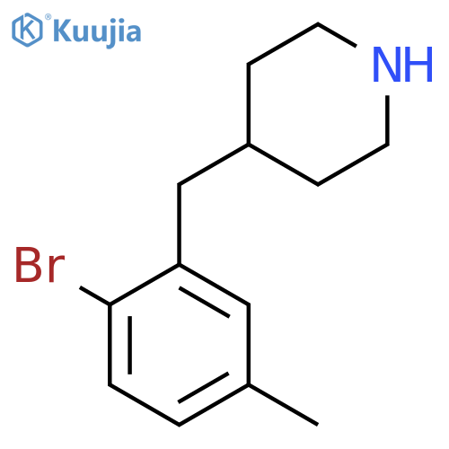 4-[(2-Bromo-5-methylphenyl)methyl]piperidine structure