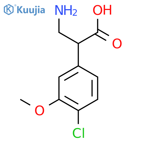 3-Amino-2-(4-chloro-3-methoxyphenyl)propanoic acid structure