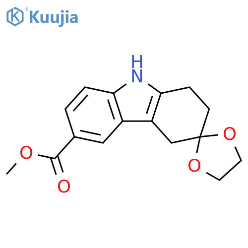 methyl 1,2,4,9-tetrahydrospiro[carbazole-3,2'-[1,3]dioxolane]-6-carboxylate structure
