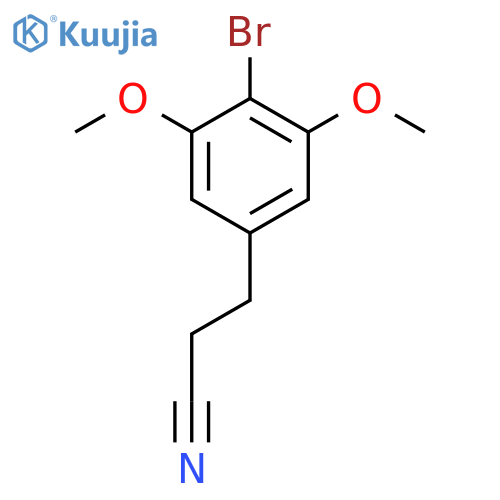 3-(4-bromo-3,5-dimethoxyphenyl)propanenitrile structure