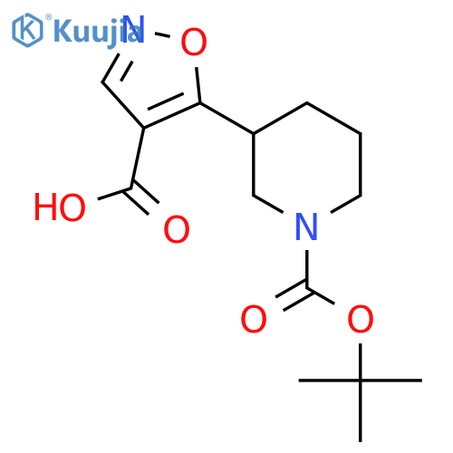 5-{1-(tert-butoxy)carbonylpiperidin-3-yl}-1,2-oxazole-4-carboxylic acid structure