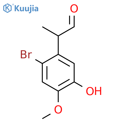 2-(2-bromo-5-hydroxy-4-methoxyphenyl)propanal structure