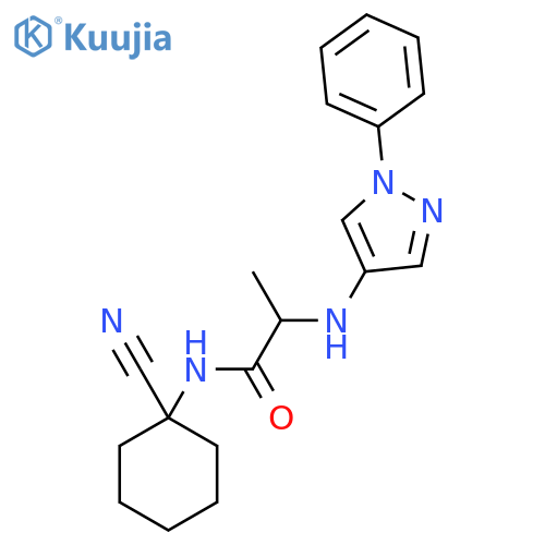 N-(1-cyanocyclohexyl)-2-[(1-phenyl-1H-pyrazol-4-yl)amino]propanamide structure