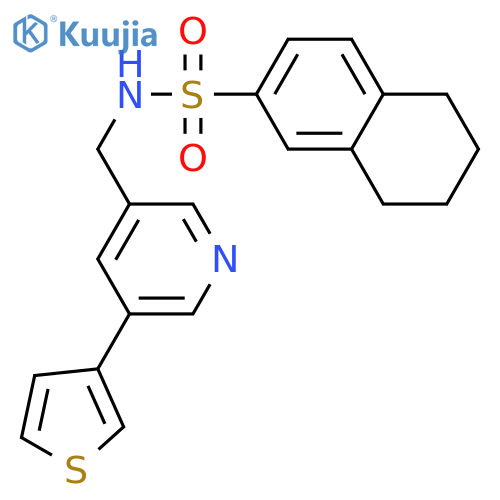 N-[(5-thiophen-3-ylpyridin-3-yl)methyl]-5,6,7,8-tetrahydronaphthalene-2-sulfonamide structure
