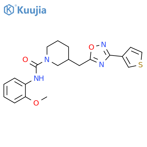 N-(2-methoxyphenyl)-3-{[3-(thiophen-3-yl)-1,2,4-oxadiazol-5-yl]methyl}piperidine-1-carboxamide structure