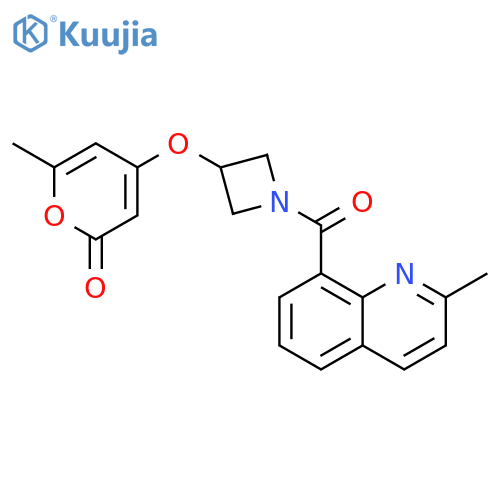 6-Methyl-4-[[1-[(2-methyl-8-quinolinyl)carbonyl]-3-azetidinyl]oxy]-2H-pyran-2-one structure