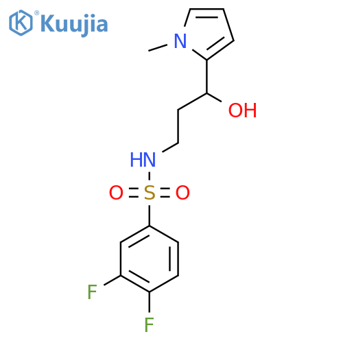 3,4-difluoro-N-[3-hydroxy-3-(1-methyl-1H-pyrrol-2-yl)propyl]benzene-1-sulfonamide structure