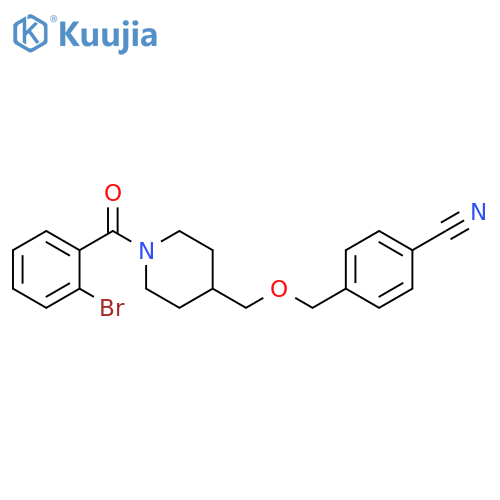 4-({[1-(2-bromobenzoyl)piperidin-4-yl]methoxy}methyl)benzonitrile structure