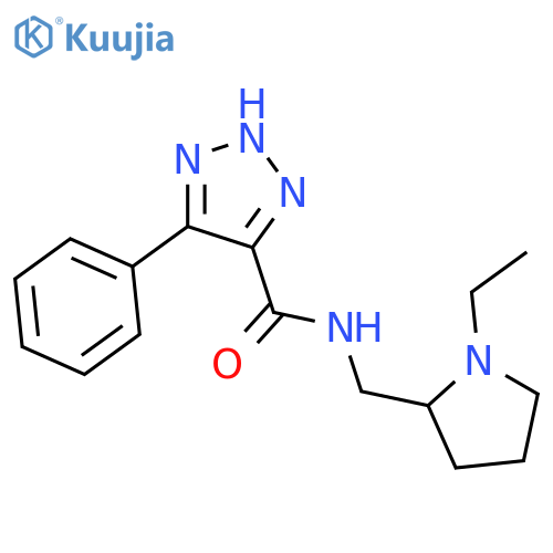 N-[(1-ethylpyrrolidin-2-yl)methyl]-4-phenyl-1H-1,2,3-triazole-5-carboxamide structure